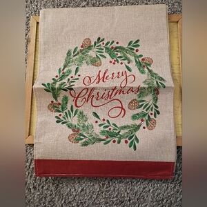 Merry Christmas Runner, 13x68, NWOT, 100% Polyester, Spot Clean